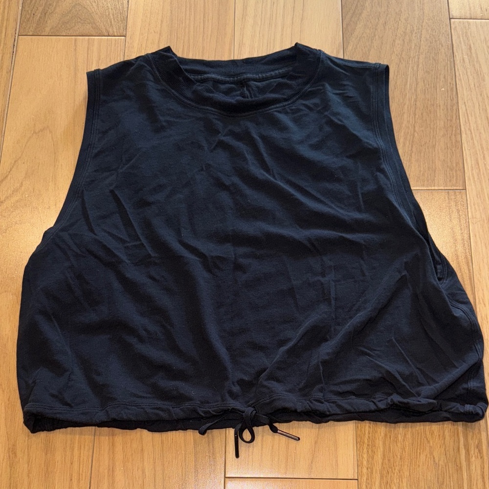 lululemon athletica Black Cropped Drawstring Tank